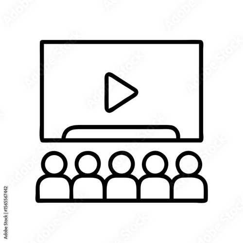 Group watching online streaming video lecture together from a digital screen