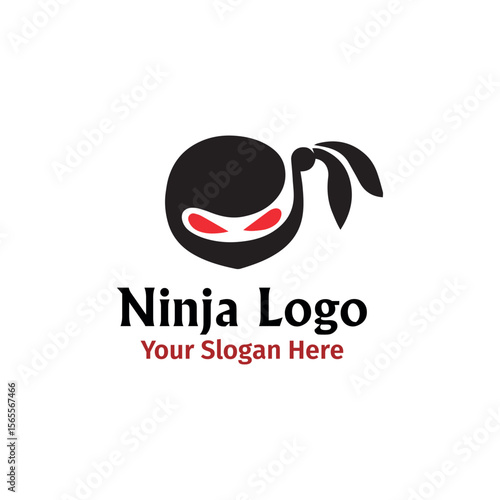 ninja martial arts logo design vector