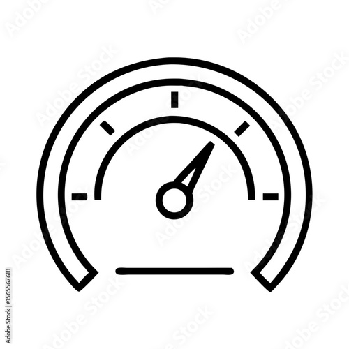 Simple speedometer icon showing moderate speed or performance in outline style