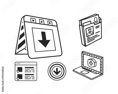 Online Medical Record Download and Access Illustration