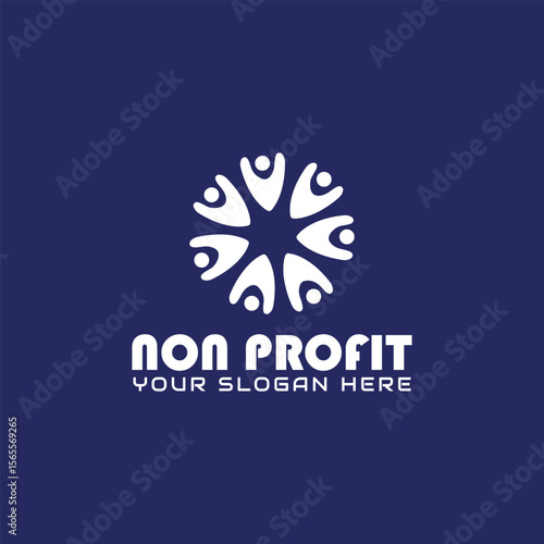 non profit charity logo design vector
