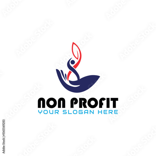 non profit charity logo design vector