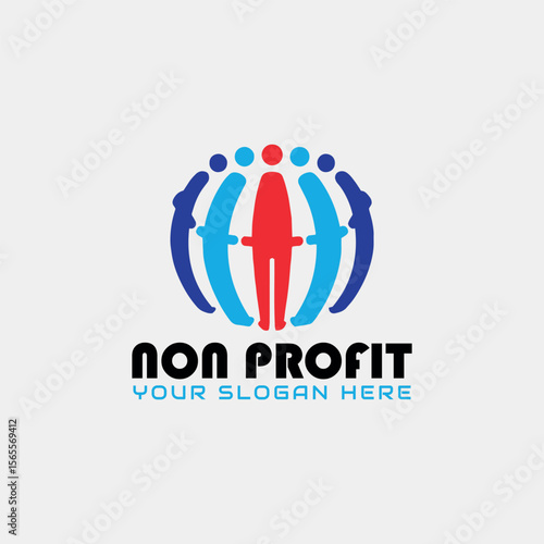 non profit charity logo design vector