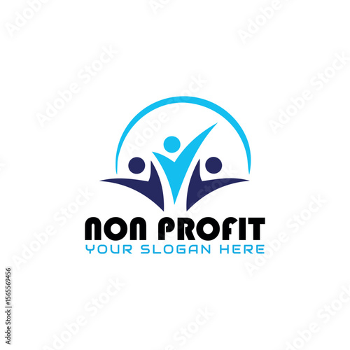 non profit charity logo design vector