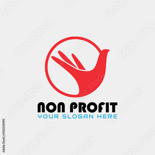 non profit charity logo design vector
