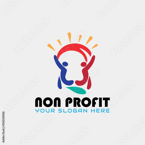 non profit charity logo design vector