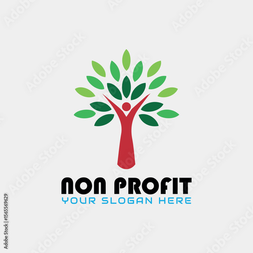 non profit charity logo design vector