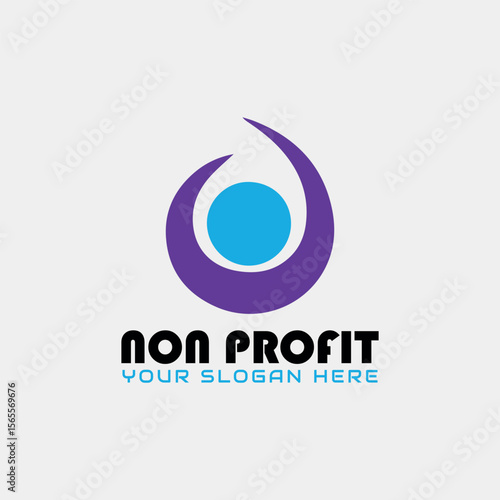 non profit charity logo design vector