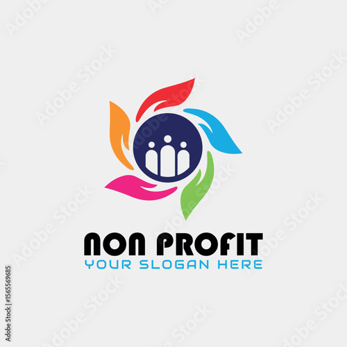 non profit charity logo design vector