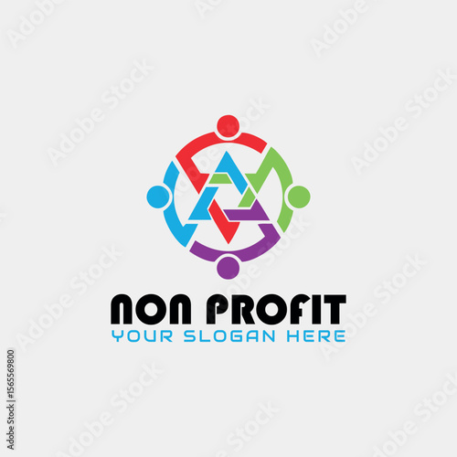 non profit charity logo design vector