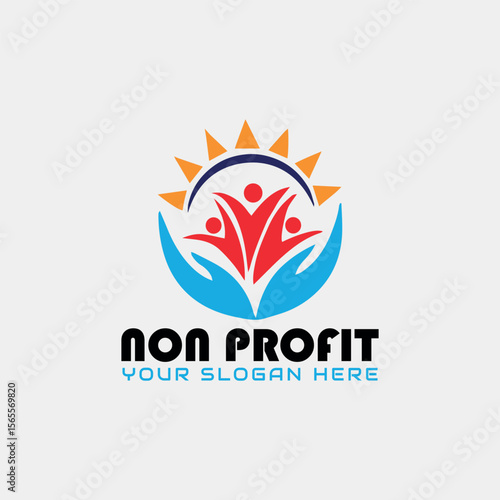 non profit charity logo design vector