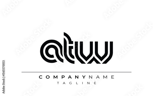 ATW Creative Unique Modern Letter Logo Design. Stylized logo featuring a unique letter design, presenting abstract minimalist aesthetics and modern appeal.