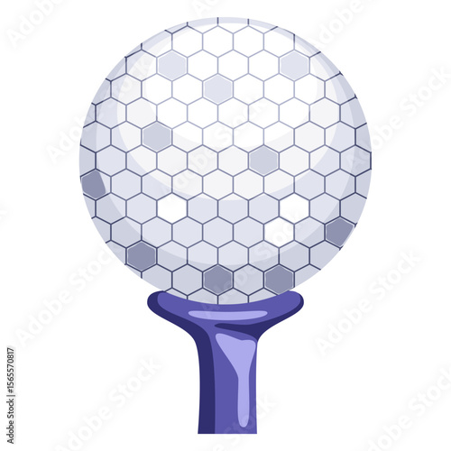 Golf ball on a tee. Vector illustration 