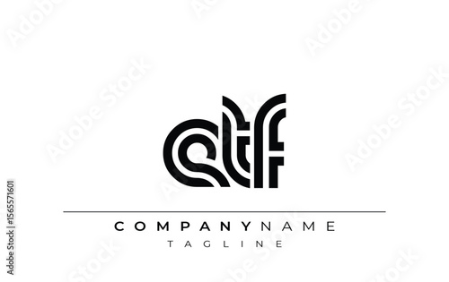 ETF Creative Unique Modern Letter Logo Design. Stylized logo featuring a unique letter design, presenting abstract minimalist aesthetics and modern appeal.