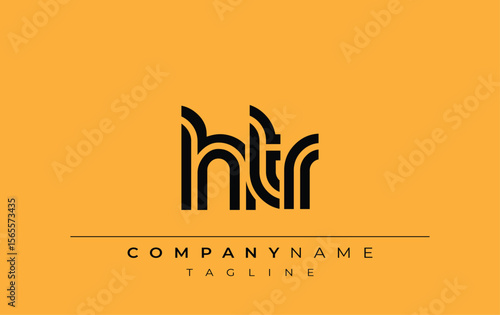 HTR Creative Unique Modern Letter Logo Design. Stylized logo featuring a unique letter design, presenting abstract minimalist aesthetics and modern appeal.