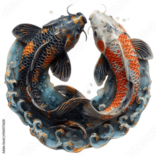 Two koi fish forming a yin and yang.sign isolated.png