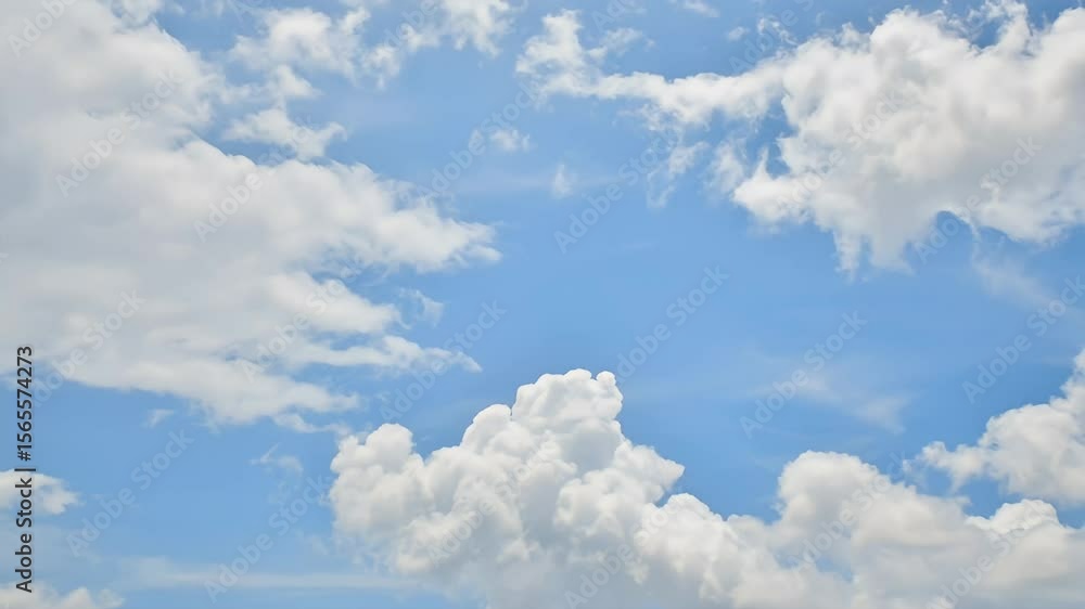 Stunning Blue Sky with Fluffy White Clouds A Serene Nature Photography Stunning Blue Sky with Fluffy White Clouds A Serene Nature Photography