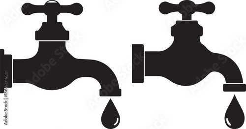 Water tap silhouette vector illustration