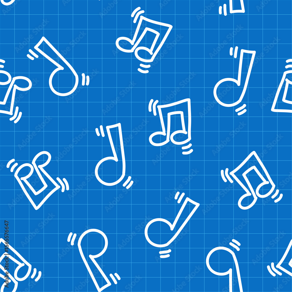 Obraz premium Doodle seamless pattern of musical notes
