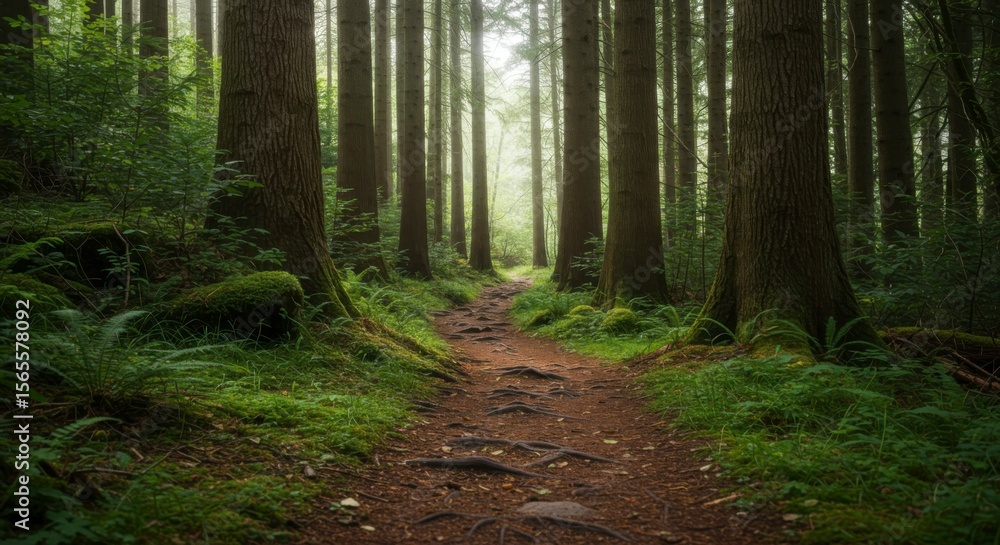 Fototapeta premium Forest path through trees