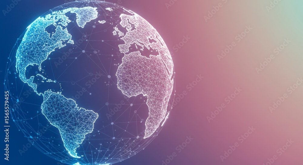 Obraz premium Global network; digital Earth