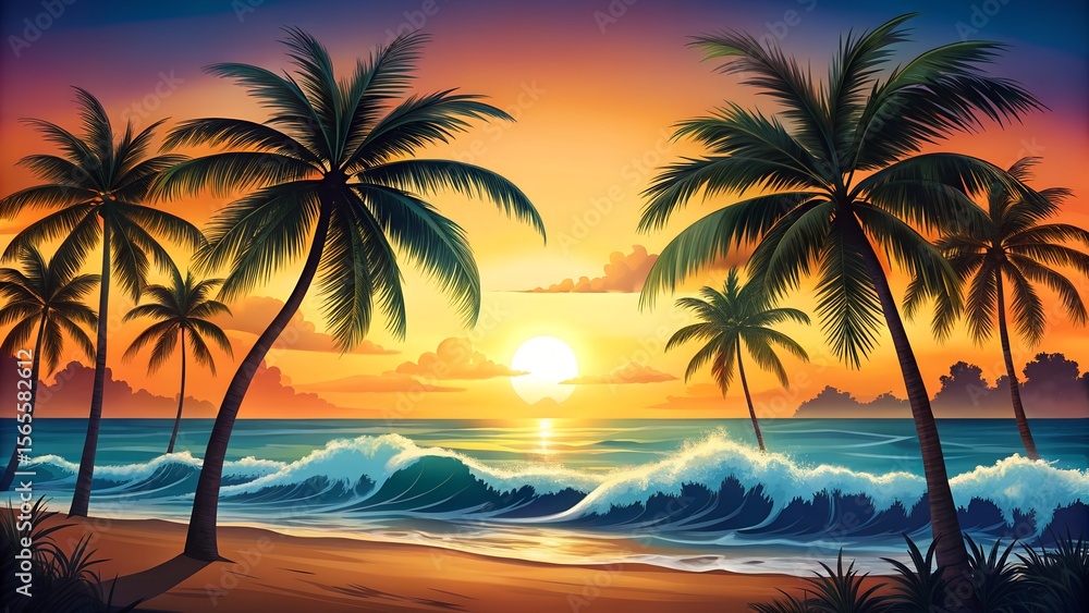 palm trees on the beach palm trees on the beach