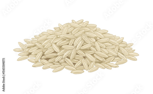 Pile of rice grain graphic, a scalable element for food projects and culinary related designs, great for menu design or web content.