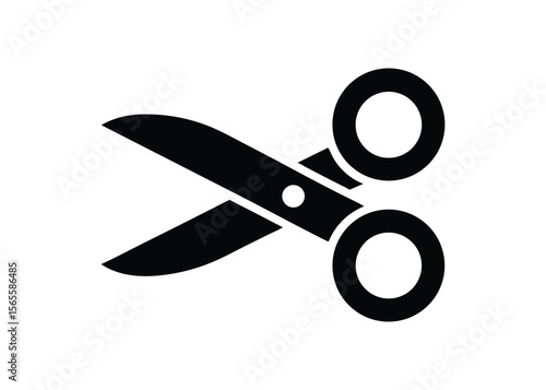 Black Silhouette Scissors Vector Icon Set for Craft and Sewing Design Projects