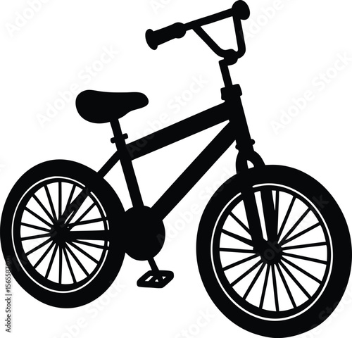Silhouette of a Bicycle for Extreme Sports and Recreation,  Dynamic BMX and Freestyle Bike Illustration. new 2025 trendy