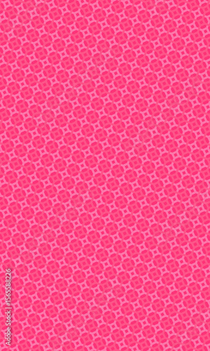 Pretty pink pattern of overlapping circles offers a striking and vibrant background, great for designs and creative projects.