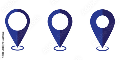 Location pin icon set. Map navigation line style symbol. Gps location sign