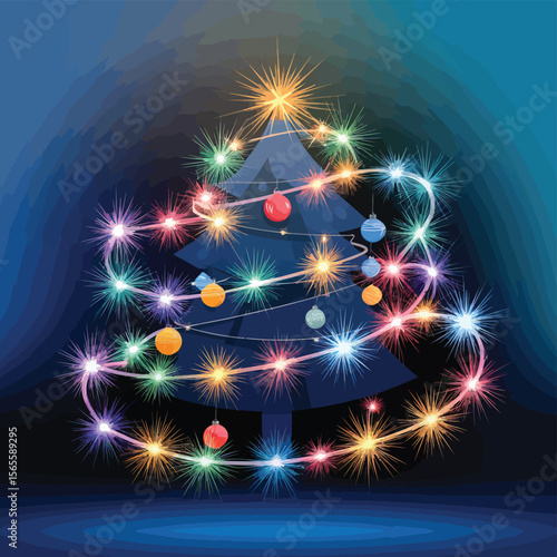 vector Happy New Year Celebrating 2025 in Latin letters , Christmas Decoration Items Santa Claus
