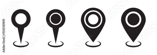 Location icon set. Location pin icon