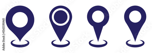 location icon set map pointer pin sign symbol red black outline destination icon place address navigation locator sign vector illustration