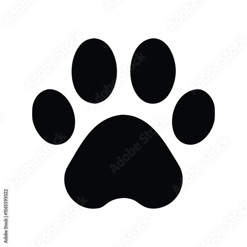 Classic Black Vector Silhouette Icon Set for Pet Paw Marks