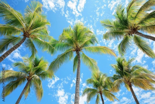 Wallpaper Mural Tropical Paradise: Lush Palm Trees Under a Clear Blue Sky in Boca Raton, Florida Torontodigital.ca