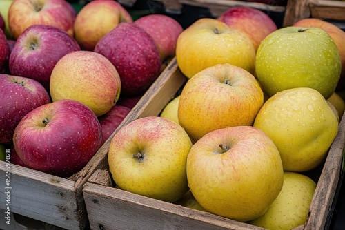 Diverse Apple Selections: A Showcase of Autumnal Varieties at an English Harvest Fair