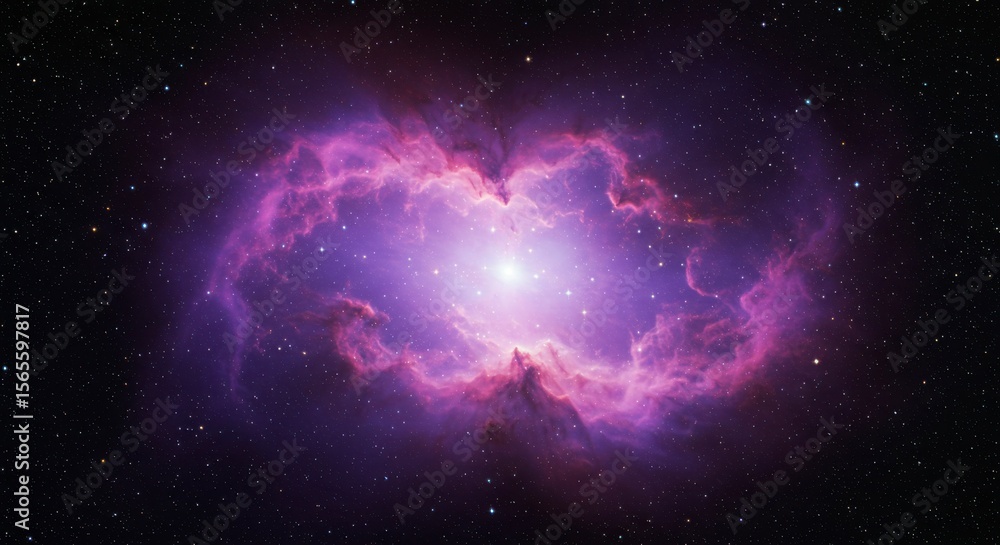 Fototapeta premium Cosmic nebula swirling with vibrant hues