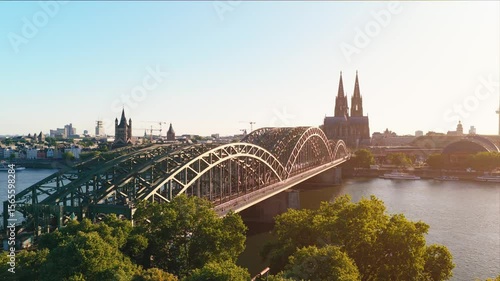 Cologne Summer Evening Viewed from a Drone