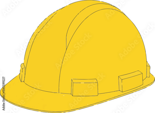 Bright yellow hard hat protective headwear safety helmet protective gear