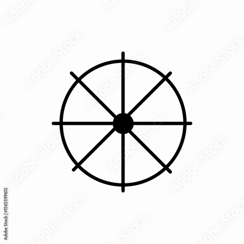Wheel dharma buddhist icon vector sign
