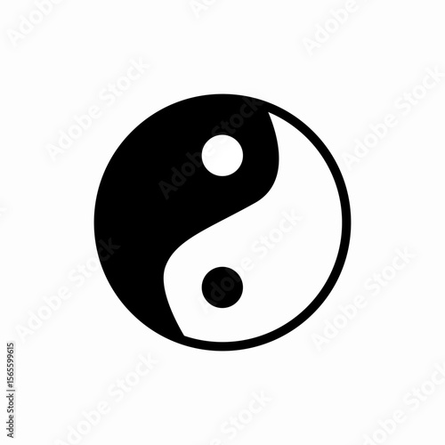 Yin yang balance icon vector sign