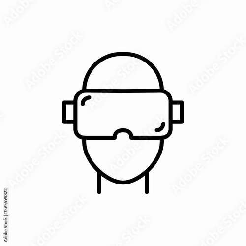 Virtual reality headset icon vector sign
