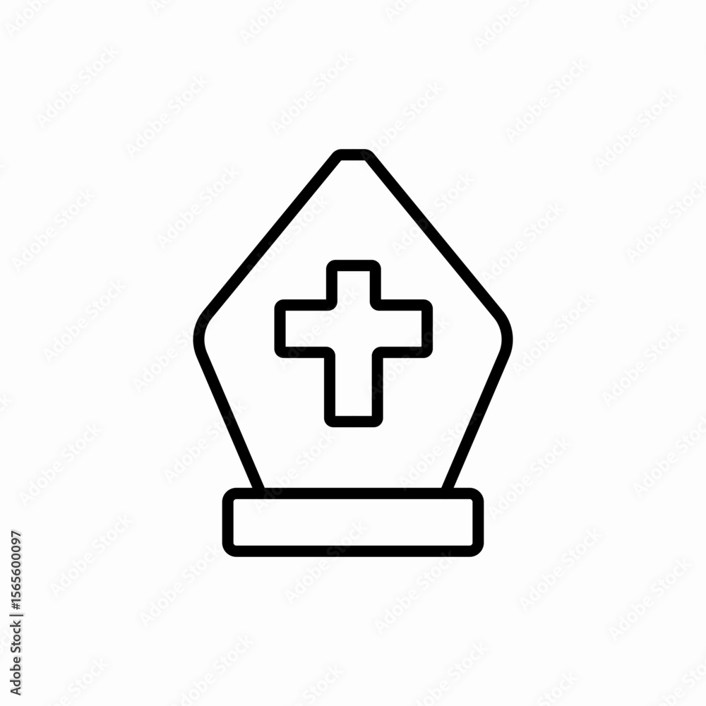 Obraz premium grave cross icon vector sign
