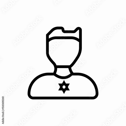  jewish man icon vector sign