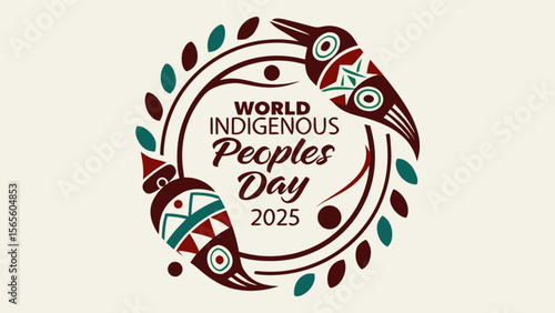 World indigenous peoples day celebration poster design for social media and event promotion in the year two thousand twenty five