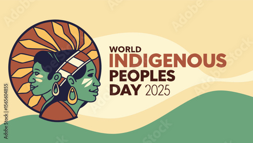 World indigenous peoples day graphic design for 2025 celebration and cultural awareness event poster design