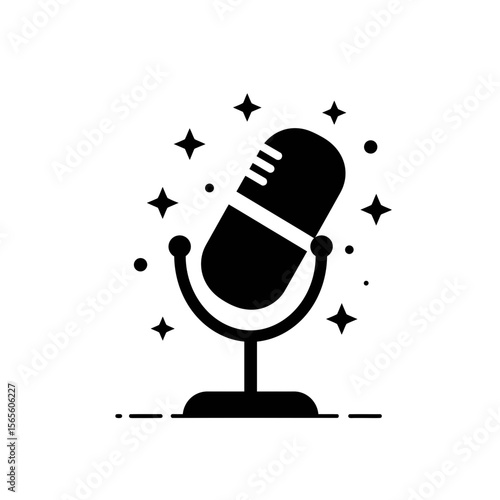 A minimalist podcasting microphone icon