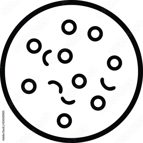 Abstract circular design with circles and partial arcs in a simple line art style