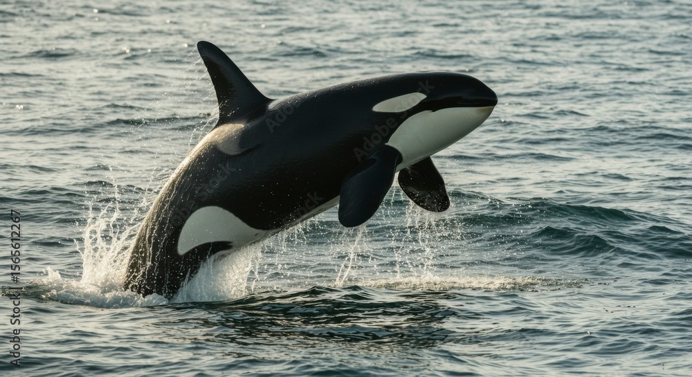 Fototapeta premium Orca leaping out of the water